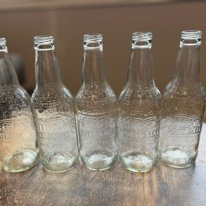 Vintage Clear IBC Glass Soda Bottles Set of 5